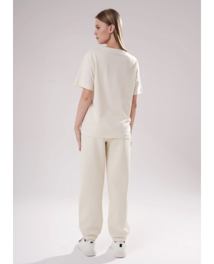 CLE LF15-106 Футболка жен. Футер тёплый ОЗ25, св.бежевый