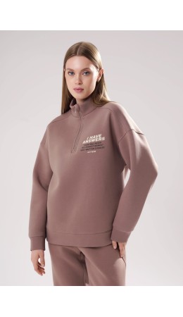 CLE LH15-106/1 Джемпер жен. Футер тёплый ОЗ25, кофейный