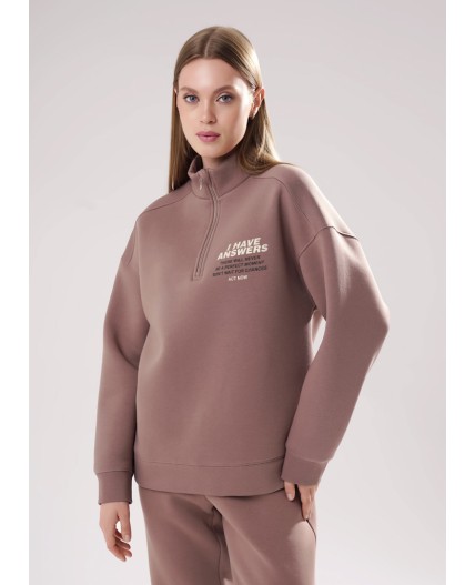 CLE LH15-106/1 Джемпер жен. Футер тёплый ОЗ25, кофейный