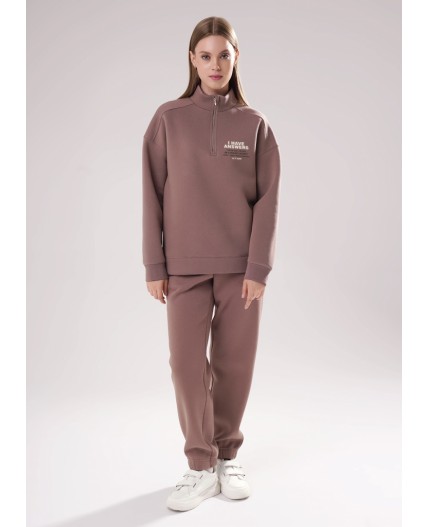 CLE LH15-106/1 Джемпер жен. Футер тёплый ОЗ25, кофейный