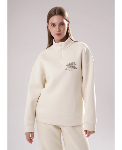 CLE LH15-106/1 Джемпер жен. Футер тёплый ОЗ25, св.бежевый