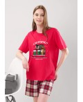 CLE LP15-1199 Пижама жен. Новогоднее чудо, красный/молочный