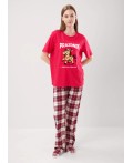 CLE LP15-1199/2 Пижама жен. Новогоднее чудо, красный/молочный