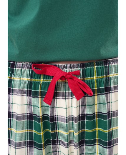 CLE LP15-1199/3 Пижама жен. Новогоднее чудо, т.зелёный/молочный