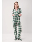 CLE LP15-1199/4 Пижама жен. Новогоднее чудо, т.зелёный/молочный