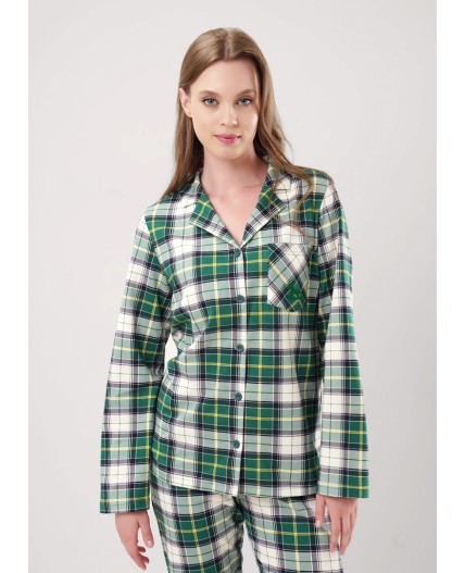 CLE LP15-1199/4 Пижама жен. Новогоднее чудо, т.зелёный/молочный