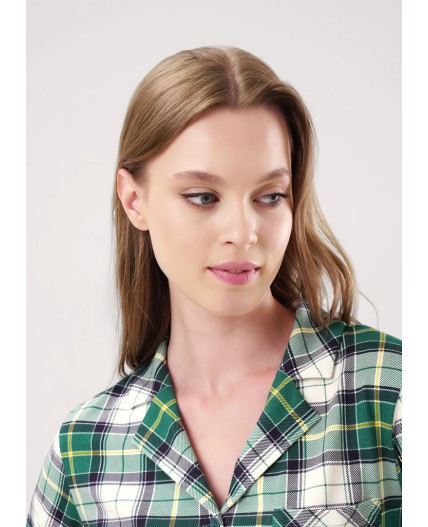 CLE LP15-1199/4 Пижама жен. Новогоднее чудо, т.зелёный/молочный