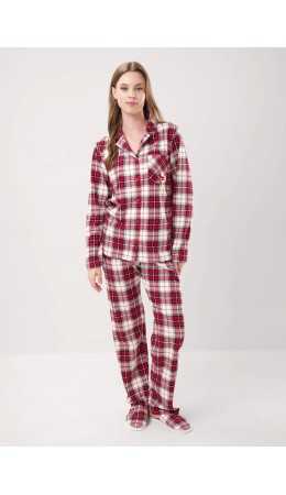CLE LP15-1199/5 Пижама жен. Новогоднее чудо, красный/молочный