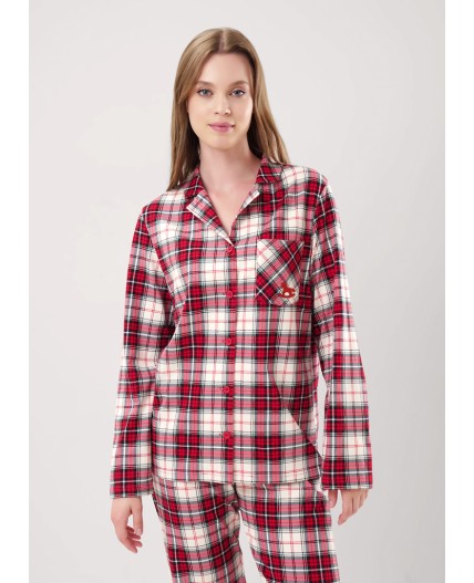 CLE LP15-1199/5 Пижама жен. Новогоднее чудо, красный/молочный