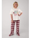 CLE LP15-1199/6 Пижама жен. Новогоднее чудо, молочный/красный