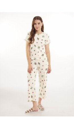 CLE LP15-1200/2 Пижама жен. Пихта, молочный/красный