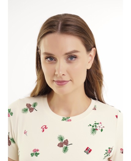 CLE LP15-1200/2 Пижама жен. Пихта, молочный/красный