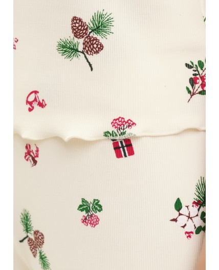 CLE LP15-1200/2 Пижама жен. Пихта, молочный/красный