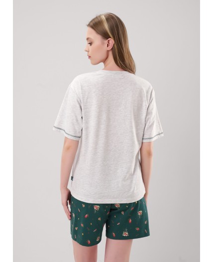 CLE LP15-1201 Набор одежды жен. Морозко, меланж св.серый/т.зелёный