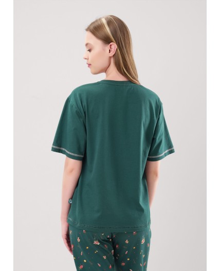 CLE LP15-1201/1 Пижама жен. Морозко, т.зелёный/красный