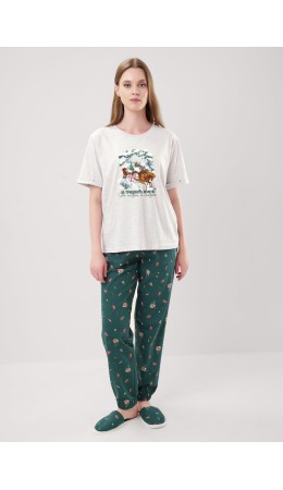 CLE LP15-1201/2 Набор одежды жен. Морозко, меланж св.серый/т.зелёный