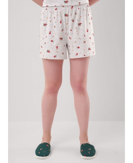 CLE LSET15-1201 Пижама жен. Морозко, меланж св.серый/красный