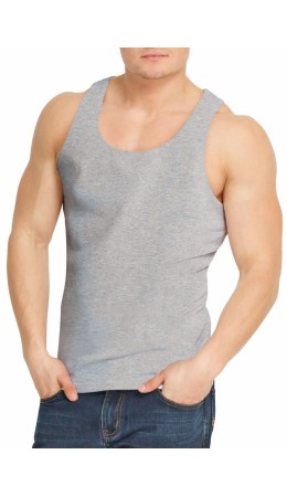 CLE MV602148 бесшовн майка муж, меланж серый