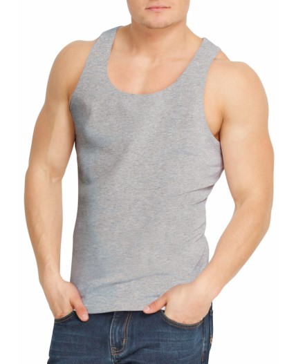 CLE MV602148 бесшовн майка муж, меланж серый