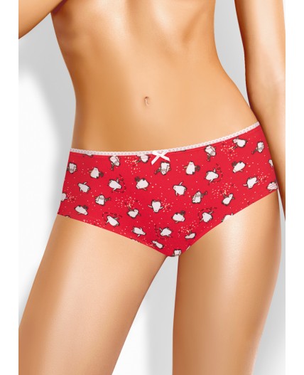 CLE SH1199/1 Трусы жен. Новогоднее чудо, красный/молочный