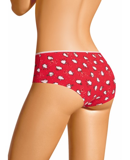 CLE SH1199/1 Трусы жен. Новогоднее чудо, красный/молочный