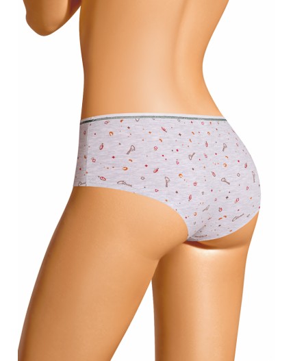 CLE SH1201/1 Трусы жен. Морозко, меланж св.серый/красный