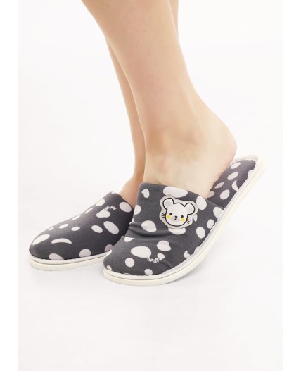 CLE SW15-1187C Пантолеты жен. домаш. Бабл-чай, т.серый/св.серый