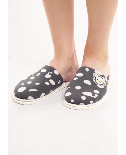 CLE SW15-1187C Пантолеты жен. домаш. Бабл-чай, т.серый/св.серый