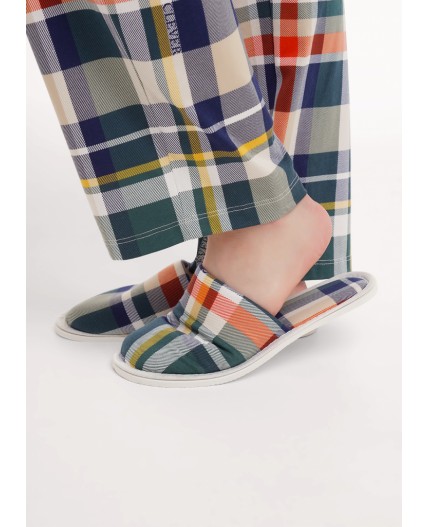 CLE SW15-1194C/1 Пантолеты жен. домаш., т.зелёный/т.синий