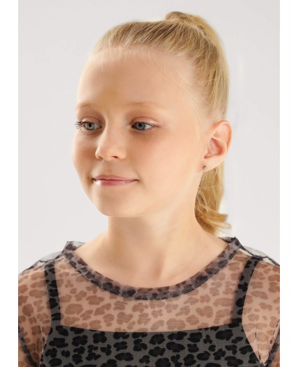 CLE Джемпер дев. 757246/26кд, чёрный/св.серый