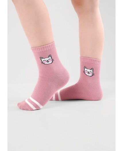 CLE Носки дет.В1001 12-14,14-16 market line дев, розовый