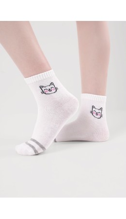 CLE Носки дет.В1001 16-18,18-20 market line дев, белый