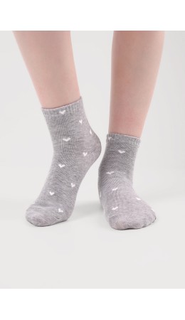CLE Носки дет.В1002 12-14,14-16 market line дев, меланж серый