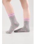 CLE Носки дет.С247П 16-18,18-20 плюш дев, меланж серый