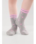 CLE Носки дет.С247П 20-22,22 плюш дев, меланж серый