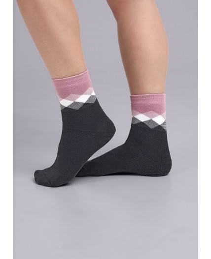 CLE Носки жен.Д2342П плюш хл+эл, меланж т.серый