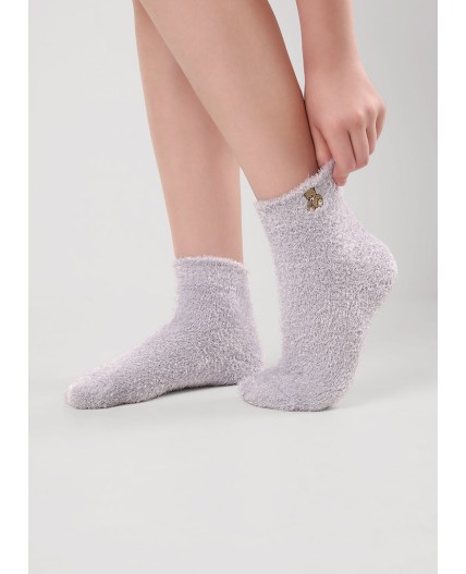 CLE Носки жен.Д680Т травка вышивка, св.серый