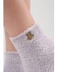 CLE Носки жен.Д680Т травка вышивка, св.серый