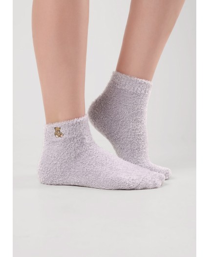 CLE Носки жен.Д680Т травка вышивка, св.серый