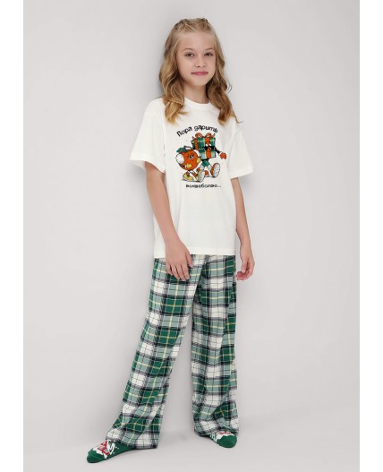 CLE Пижама дев. 759526/29кд_п, молочный