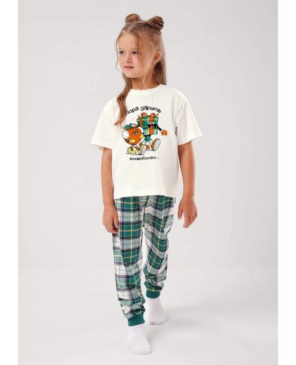 CLE Пижама дев. 759553/29кд_п, молочный