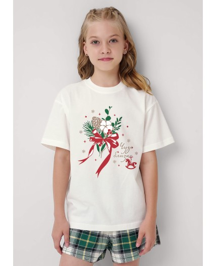 CLE Пижама дев. 759555/29кд_п, молочный