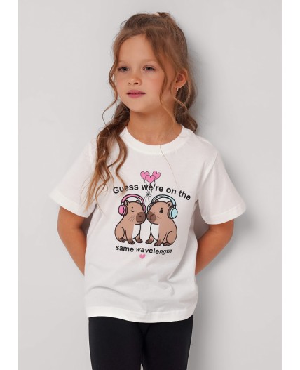 CLE Футболка дев. 756748кд_п1, молочный