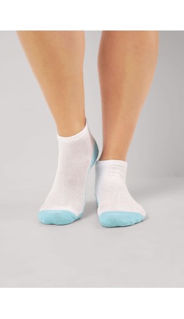 CLES Носки жен.L2011 market line сетка, белый/голубой