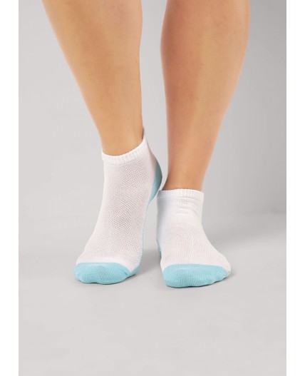 CLES Носки жен.L2011 market line сетка, белый/голубой