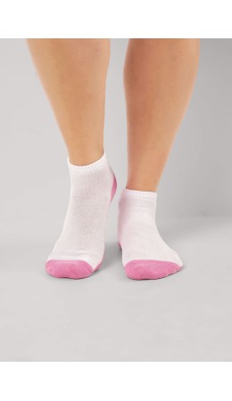 CLES Носки жен.L2011 market line сетка, белый/розовый