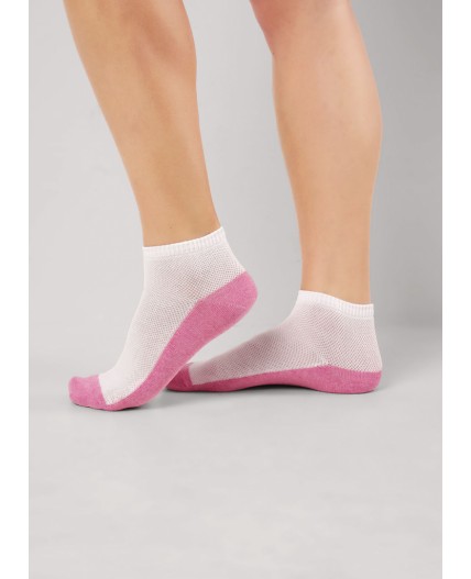 CLES Носки жен.L2011 market line сетка, белый/розовый