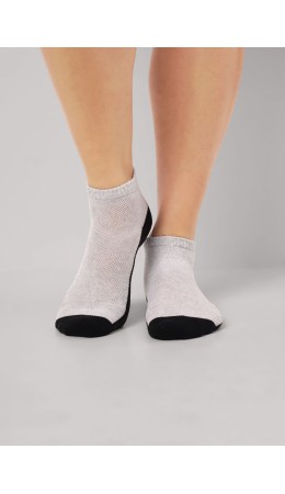CLES Носки жен.L2011 market line сетка, меланж серый/чёрный