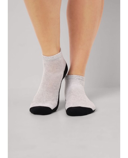 CLES Носки жен.L2011 market line сетка, меланж серый/чёрный