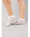 CLES Носки жен.L2011 market line сетка, белый/меланж серый